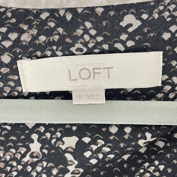 Ann Taylor LOFT Black Snake Print Sleeveless Dress Womens Surplice‎ Neck Size 8 - Picture 13 of 15